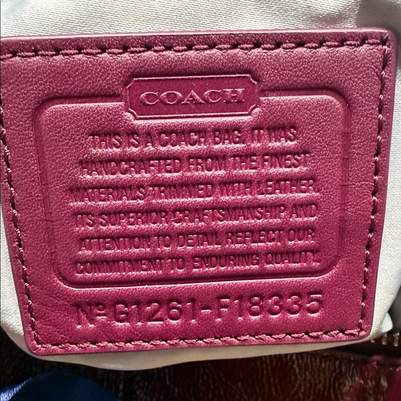 Coach Burgundy and Tan Signature Large Tote and now - Picture 4 of 9